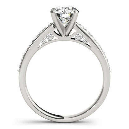 14k White Gold Single Row Prong Set Diamond Engagement Ring (1 3/8 cttw) by Bids.com