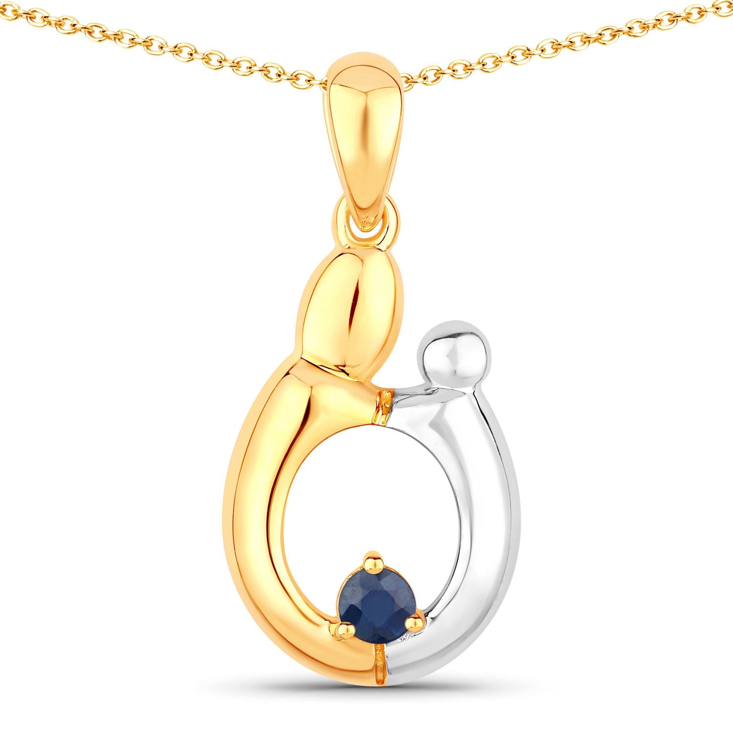 0.19 Carat Genuine Blue Sapphire .925 Sterling Silver Pendant by Bids.com