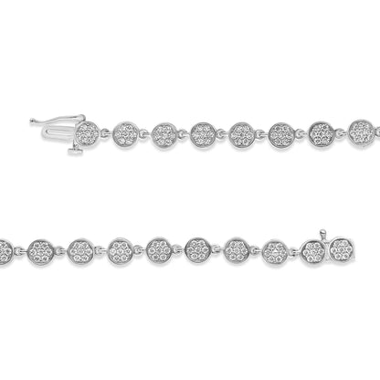 .925 Sterling Silver 2.0 Cttw Round Diamond Link Bracelet (G-H Color, I1-I2 Clarity) - 7.25" by Bids.com