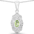 0.55 Carat Genuine Peridot and White Topaz .925 Sterling Silver Pendant by Bids.com