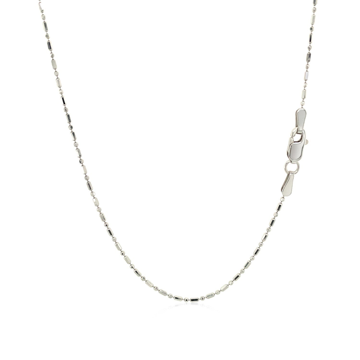 14k White Gold Diamond-Cut Bead Chain 1.0mm by Bids.com