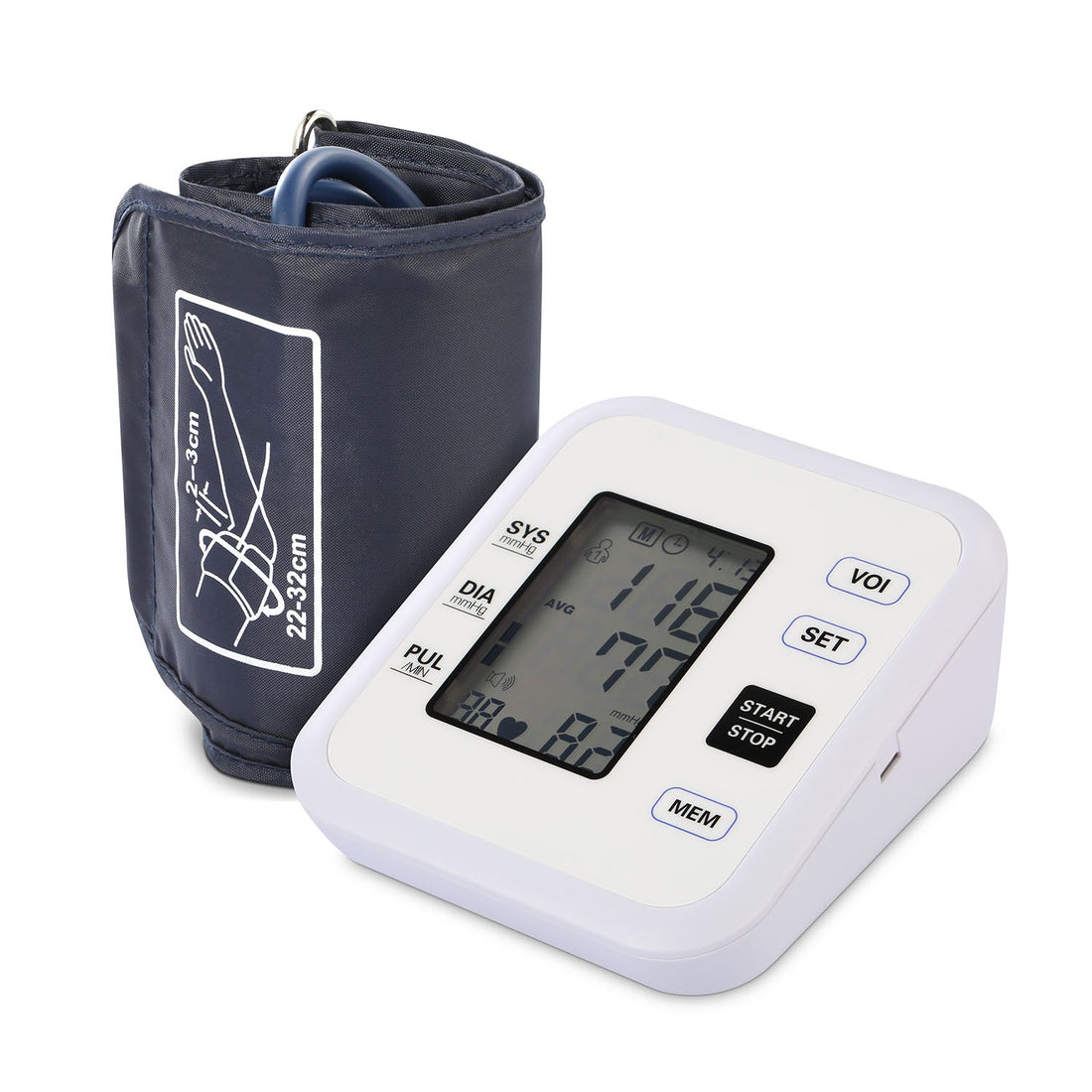 Arm Blood Pressure Monitor with Adjustable Cuff (8.7in-12.6in) Irregular Heartbeat Detector Voice Broadcast 2Users 99 Memories LCD Display CE FDA Appr 