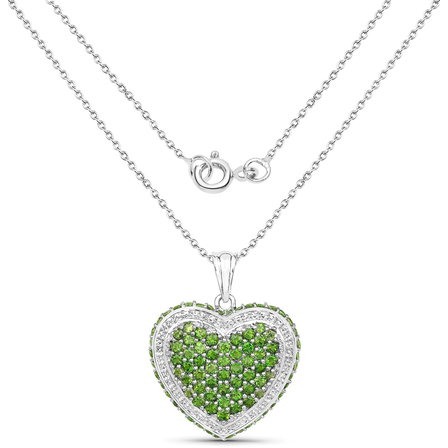 4.62 Carat Genuine Chrome Diopside .925 Sterling Silver Pendant by Bids.com