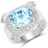 4.90 Carat Genuine Blue Topaz & White Topaz .925 Sterling Silver Ring  DestGlow