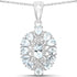 1.89 Carat Genuine Aquamarine and White Topaz .925 Sterling Silver Pendant by Bids.com