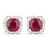 6.12 Carat Dyed Ruby, Ruby and White Topaz .925 Sterling Silver Earrings by Bids.com