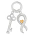 Two Tone .925 Sterling Silver 1/6 cttw Diamond Symbol Key Pendant Necklace (H-I, I1-I2)  DestGlow