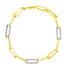 14k Yellow Gold 7 1/2 inch Paperclip Chain Bracelet with Three Diamond Links by Bids.com