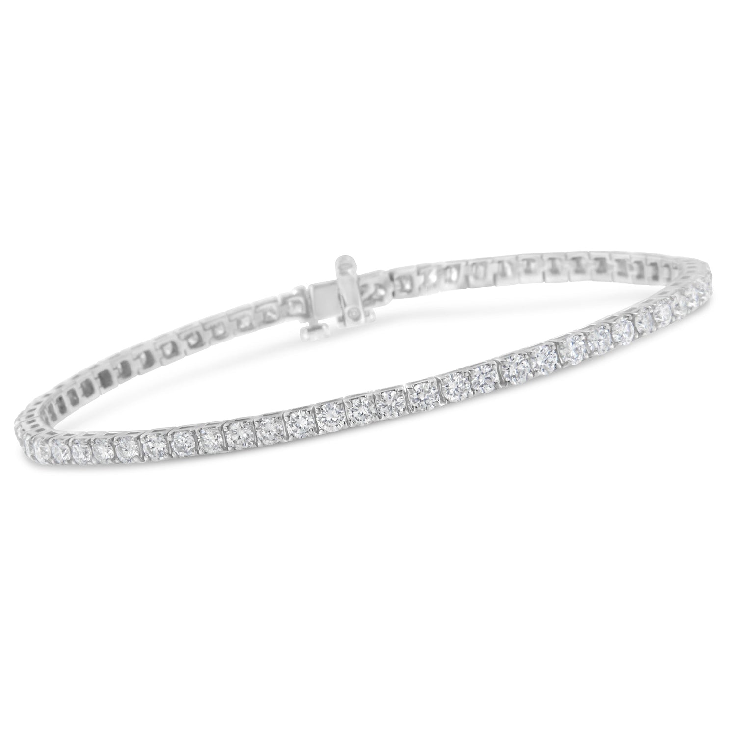 IGI Certified 4.0 Cttw Diamond 14K White Gold Classic 7â€ Tennis Bracelet (H-I Color, I1-I2 Clarity) by Bids.com