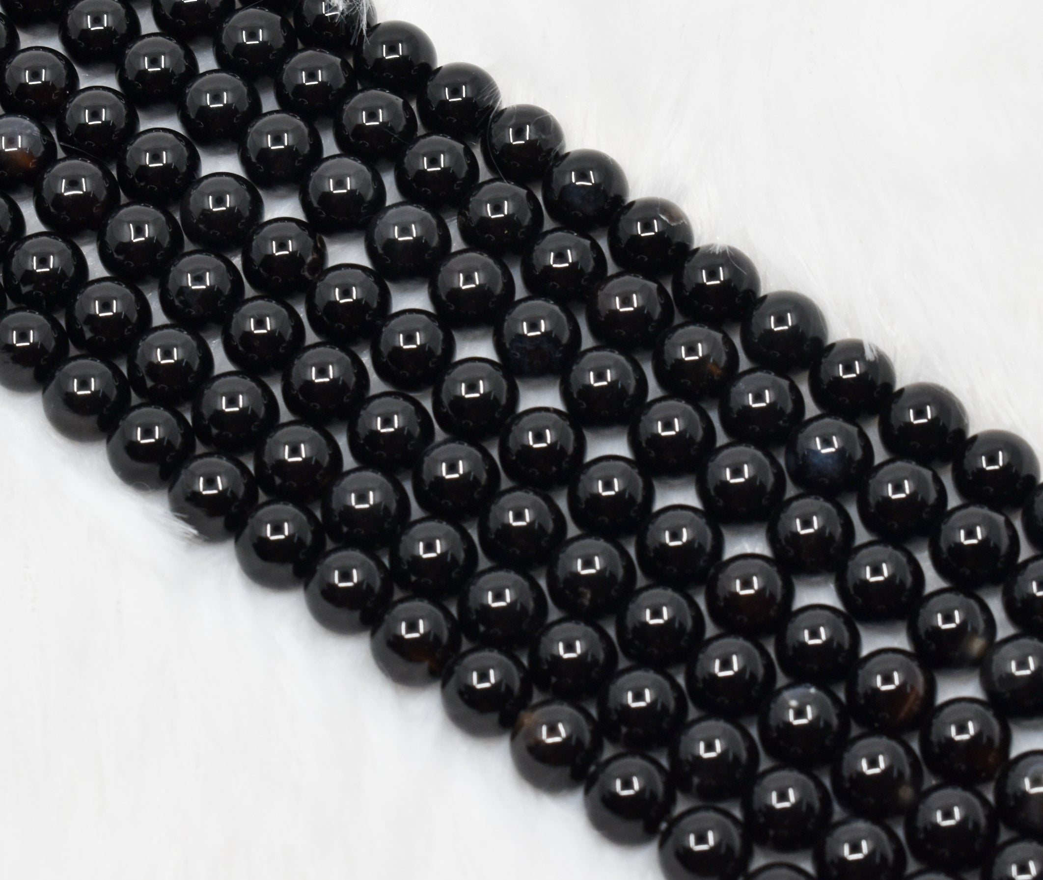 Black Onyx Beads, Natural Crystal Round Beads 4mm to 16mm