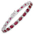 11.67 Carat Genuine Ruby and White Diamond 14K White Gold Bracelet  DestGlow