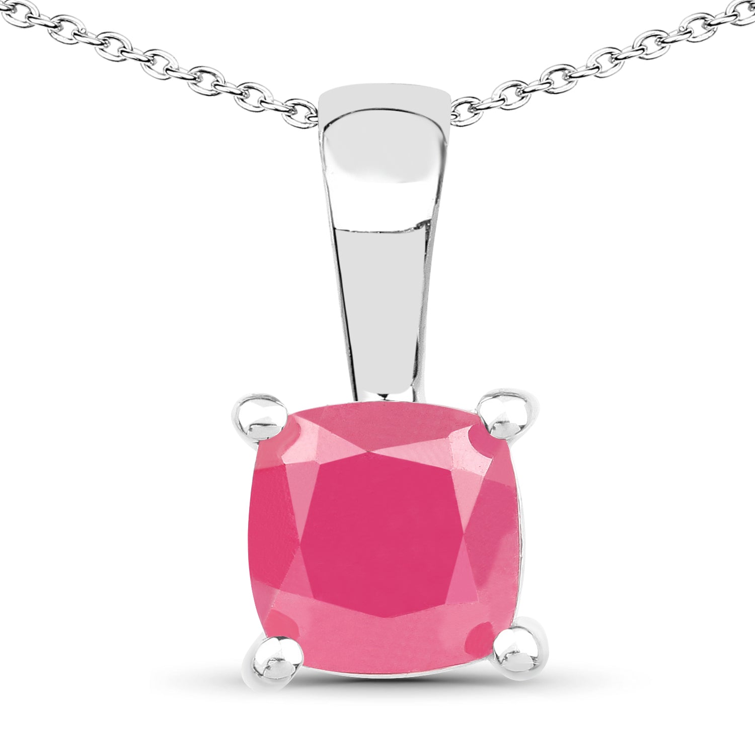 1.80 Carat Genuine Emerald, Glass Filled Ruby &amp; Glass Filled Sapphire .925 Sterling Silver Pendant by Bids.com