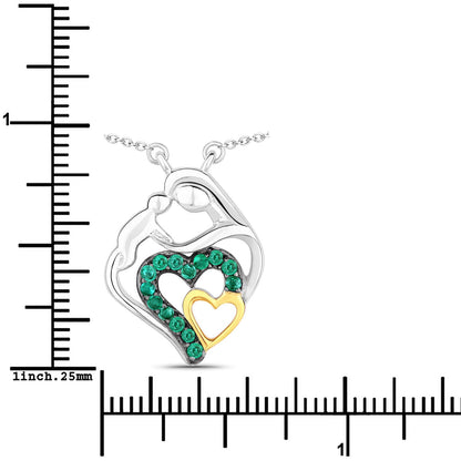 0.24 Carat Genuine Emerald .925 Sterling Silver Pendant by Bids.com
