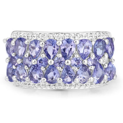 2.59 Carat Genuine Tanzanite .925 Sterling Silver Ring by Bids.com