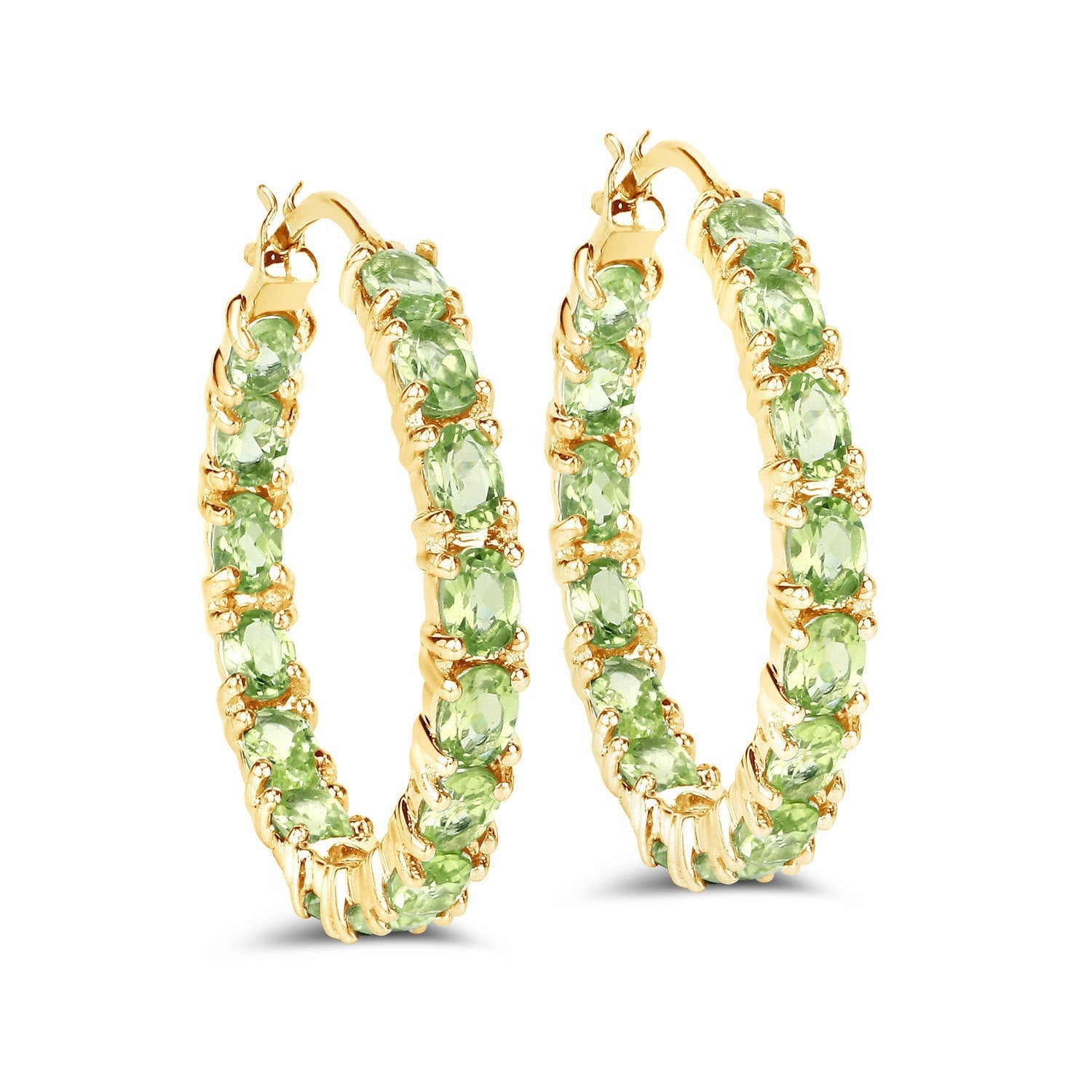 5.10 Carat Genuine Peridot .925 Sterling Silver Earrings  DestGlow