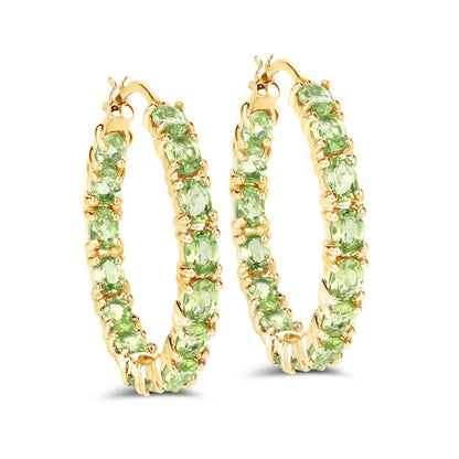 5.10 Carat Genuine Peridot .925 Sterling Silver Earrings  DestGlow