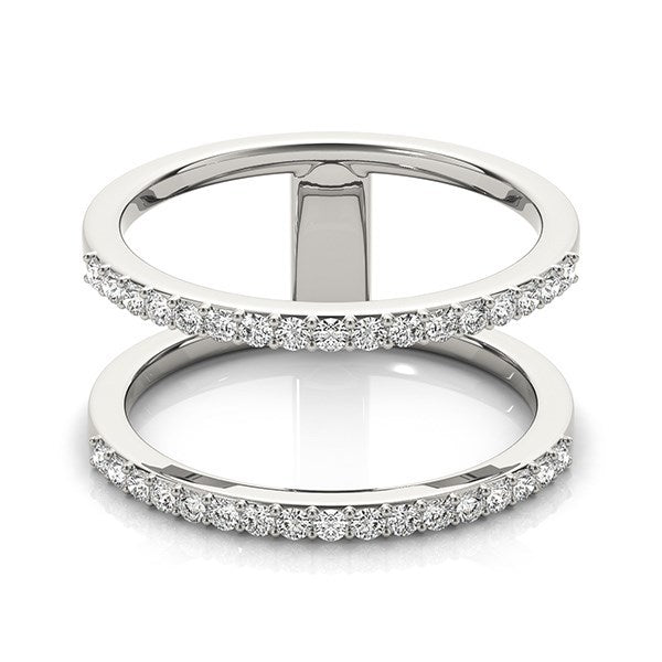14k White Gold Dual Band Design Ring with Diamonds (1/3 cttw) by Bids.com