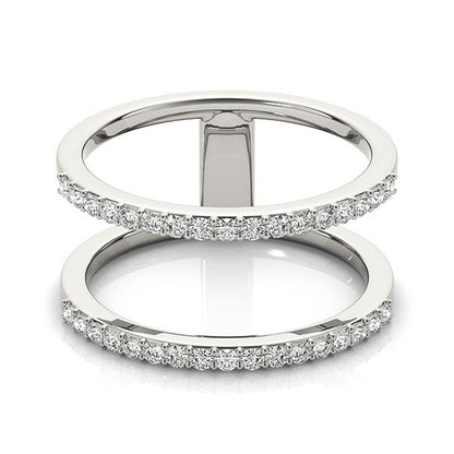 14k White Gold Dual Band Design Ring with Diamonds (1/3 cttw) by Bids.com