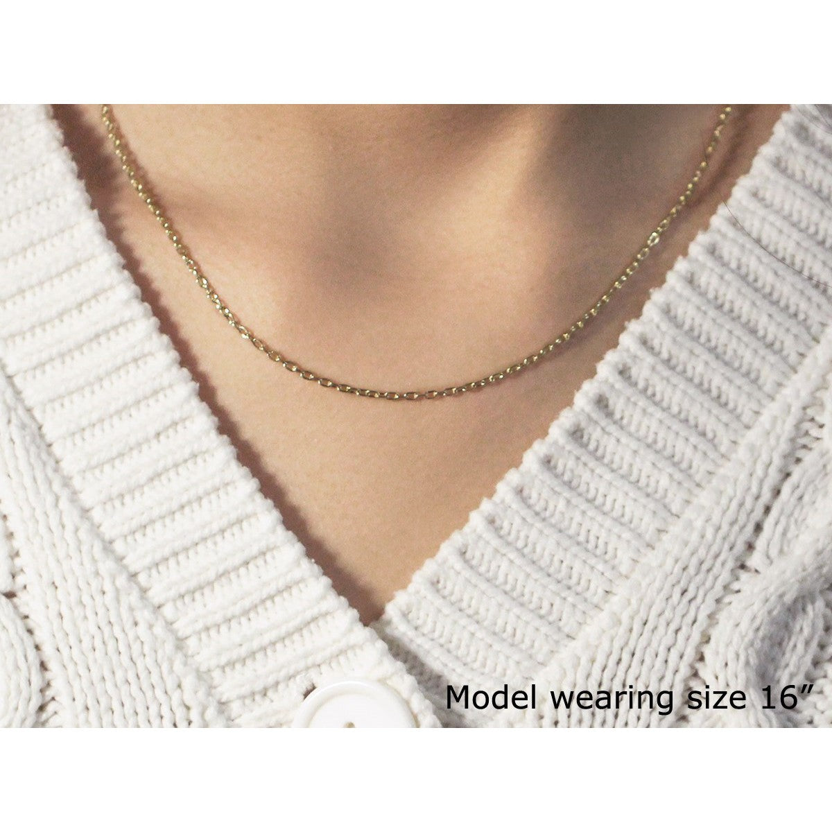 Double Extendable Cable Chain in 14k Yellow Gold (1.9mm)  DestGlow