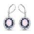 4.00 Carat Genuine Opal Pink, Blue Sapphire and White Topaz .925 Sterling Silver Earrings by Bids.com