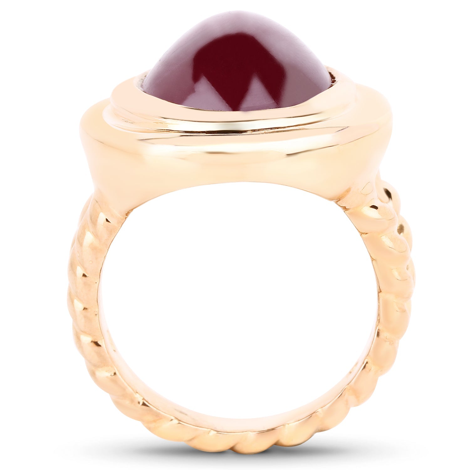 14K Rose Gold Plated 17.60 Carat Genuine Glass Filled Ruby .925 Sterling Silver Ring by Bids.com