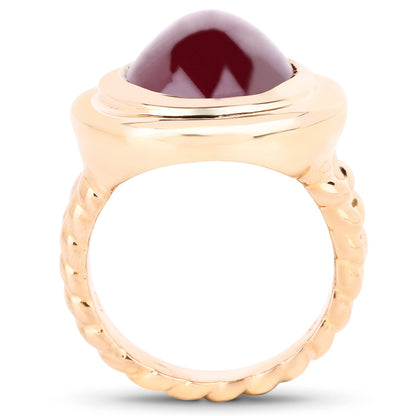 14K Rose Gold Plated 17.60 Carat Genuine Glass Filled Ruby .925 Sterling Silver Ring by Bids.com