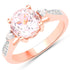 2.73 Carat Genuine Kunzite and White Topaz .925 Sterling Silver Ring by Bids.com