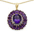14K Yellow Gold Plated 8.55 Carat Genuine Amethyst & White Topaz .925 Sterling Silver Pendant by Bids.com