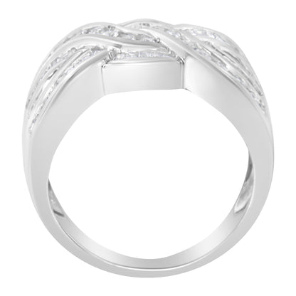 10K White Gold Diamond Bypass Ring (1 Cttw, H-I Color, I1-I2 Clarity) - Size 6-3/4 by Bids.com