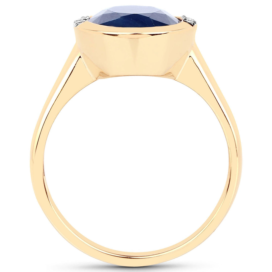 4.85 Carat Genuine Blue Sapphire and White Diamond 14K Yellow Gold Ring by Bids.com