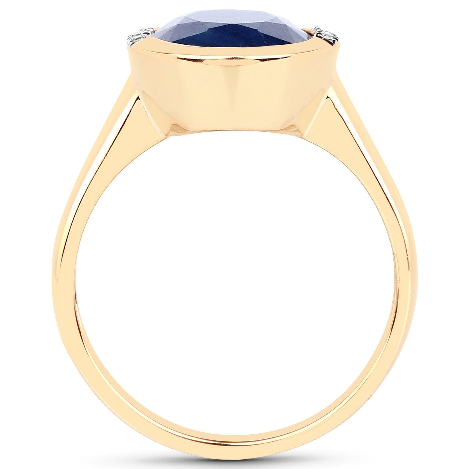4.85 Carat Genuine Blue Sapphire and White Diamond 14K Yellow Gold Ring by Bids.com