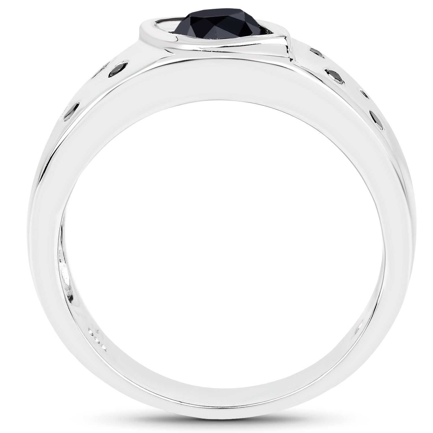 0.59 Carat Genuine Black Diamond .925 Sterling Silver Ring by Bids.com