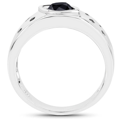 0.59 Carat Genuine Black Diamond .925 Sterling Silver Ring by Bids.com