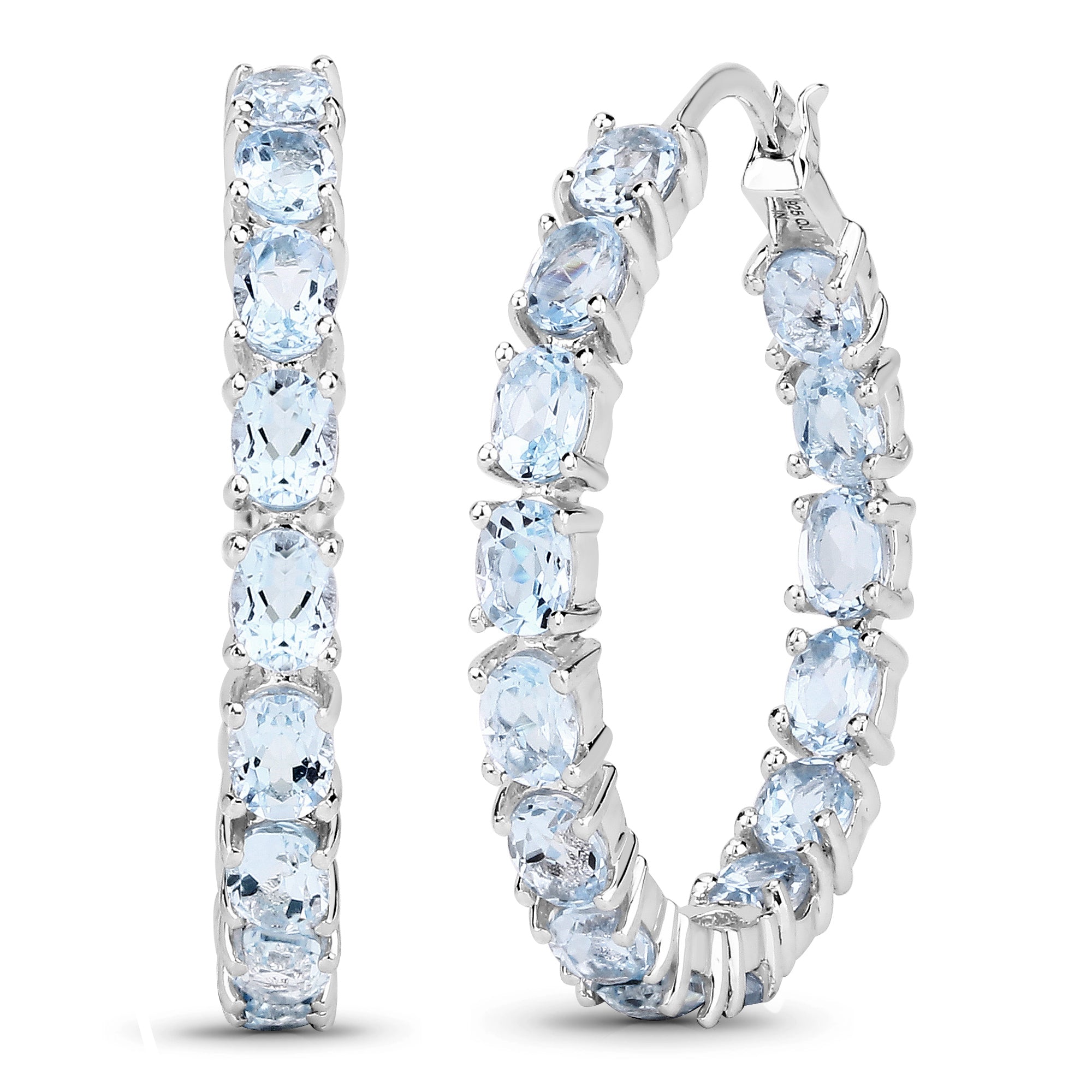 5.70 Carat Genuine Blue Topaz .925 Sterling Silver Earrings by Bids.com