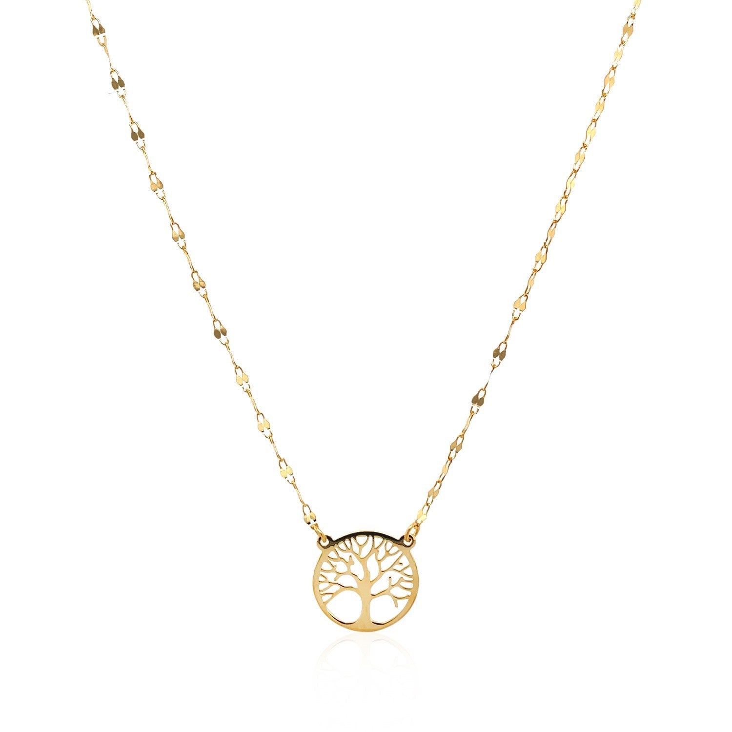 14K Yellow Gold Tree of Life Necklace by Bids.com