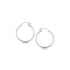Sterling Silver Rhodium Plated Thin and Polished Hoop Motif Earrings (25mm) by Bids.com