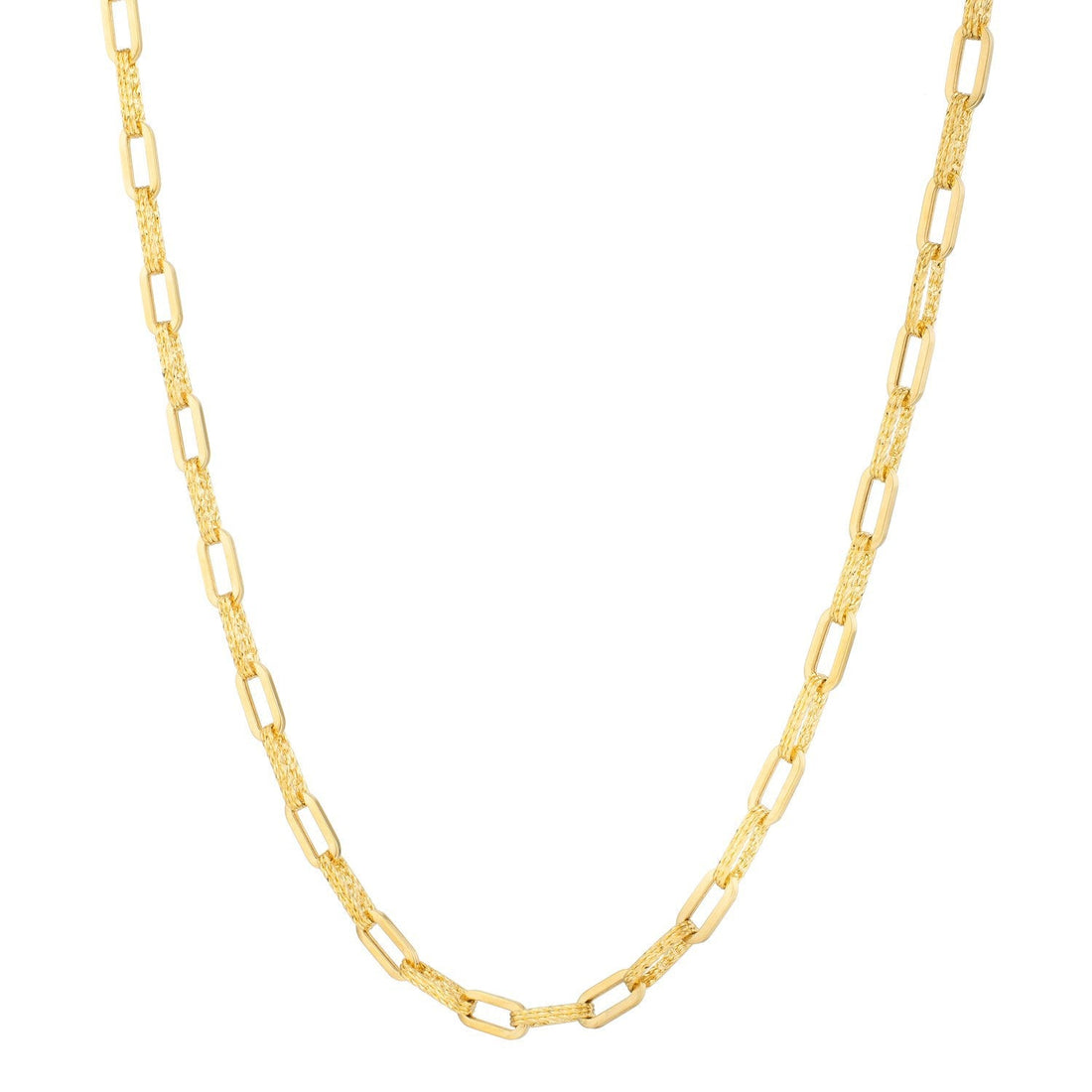 14k Yellow Gold Diamante Paperclip Chain Necklace (4.00 mm) by Bids.com