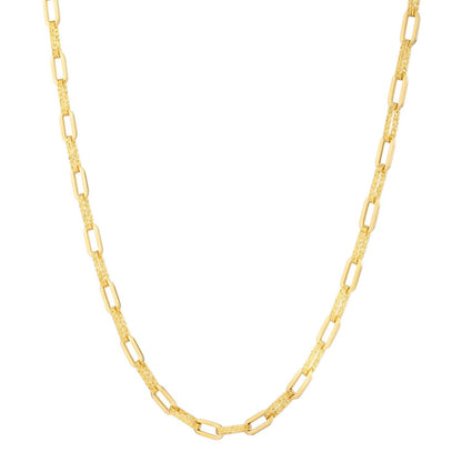 14k Yellow Gold Diamante Paperclip Chain Necklace (4.00 mm) by Bids.com