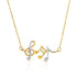 14k Two-Toned Yellow and White Gold Musical Notes Necklace  DestGlow