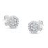 14K White Gold 1/2 Cttw Brilliant-Cut Diamond Halo-Style Cluster Round Button Stud Earrings (H-I Color, I1-I2 Clarity) by Bids.com