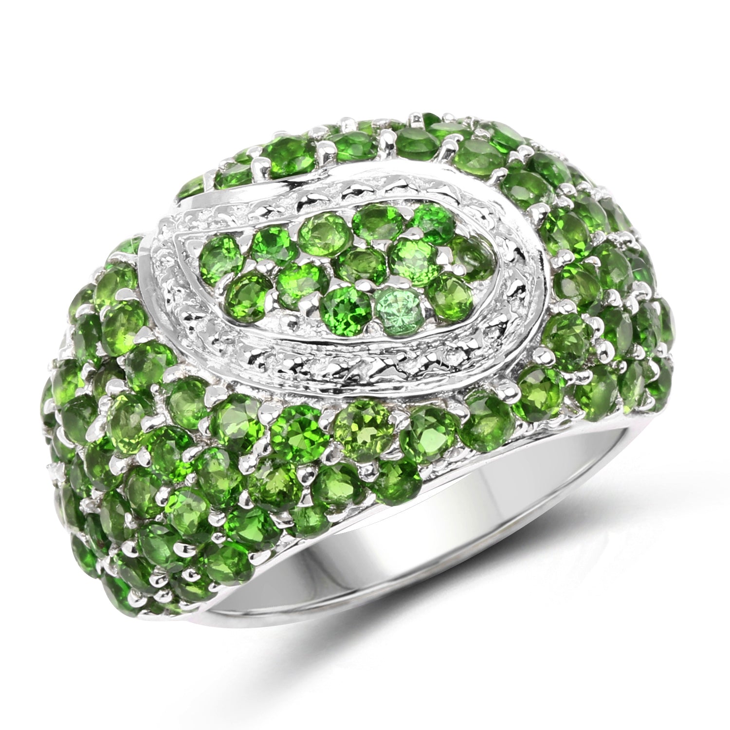 5.18 Carat Genuine Chrome Diopside .925 Sterling Silver Ring by Bids.com