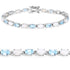 9.02 Carat Genuine Blue Topaz and Opal .925 Sterling Silver Bracelet  DestGlow