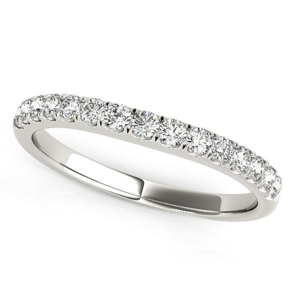 14k White Gold Pave Set Style Diamond Wedding Band (1/4 cttw) by Bids.com