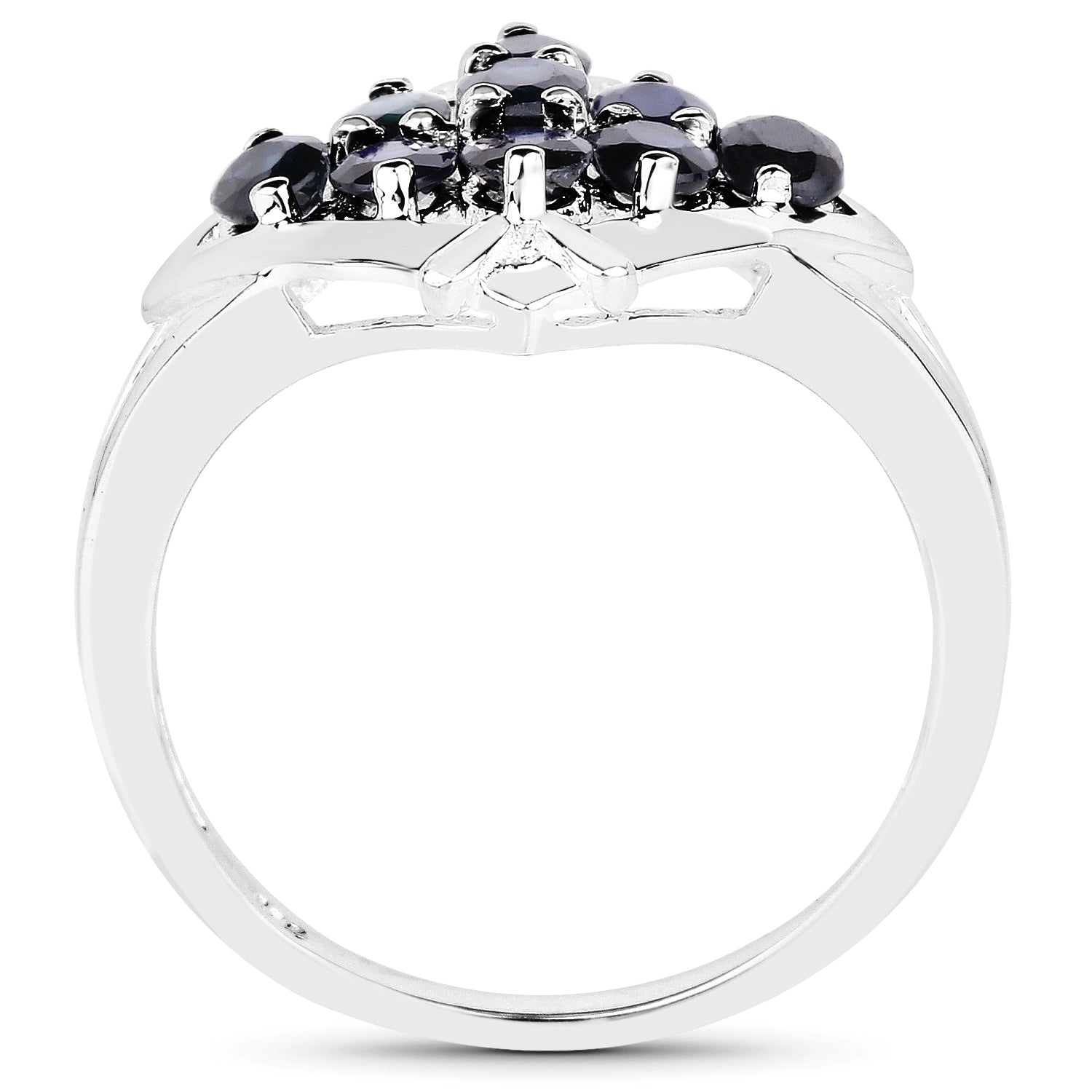 1.80 Carat Genuine Blue Sapphire .925 Sterling Silver Ring by Bids.com
