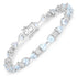 7.36 Carat Genuine Aquamarine and White Diamond .925 Sterling Silver Bracelet by Bids.com