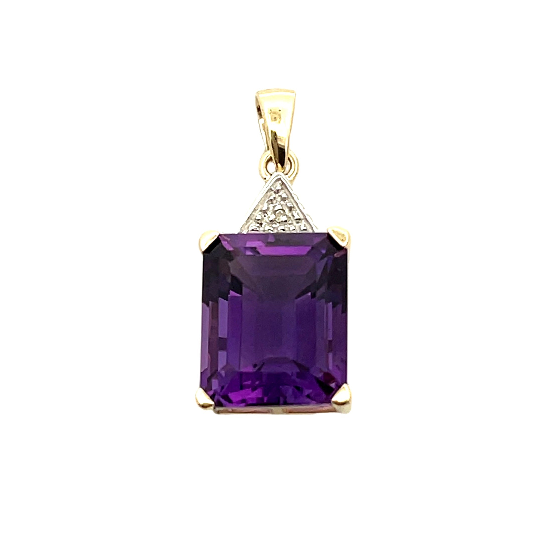 Amethyst Diamond Fashion Pendants 10KT Yellow Gold by Bids.com