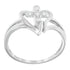 10K White Gold Diamond-Accented Cross & Open Heart Promise Fashion Ring (H-I Color, I1-I2 Clarity) - Size 7 by Bids.com