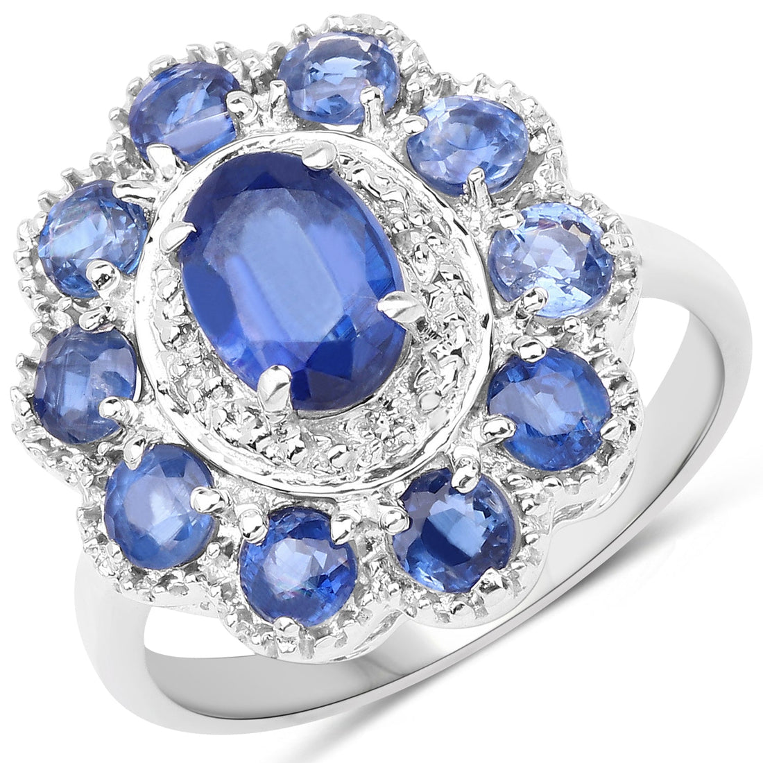 2.47 Carat Genuine Kyanite &amp; White Topaz .925 Sterling Silver Ring by Bids.com