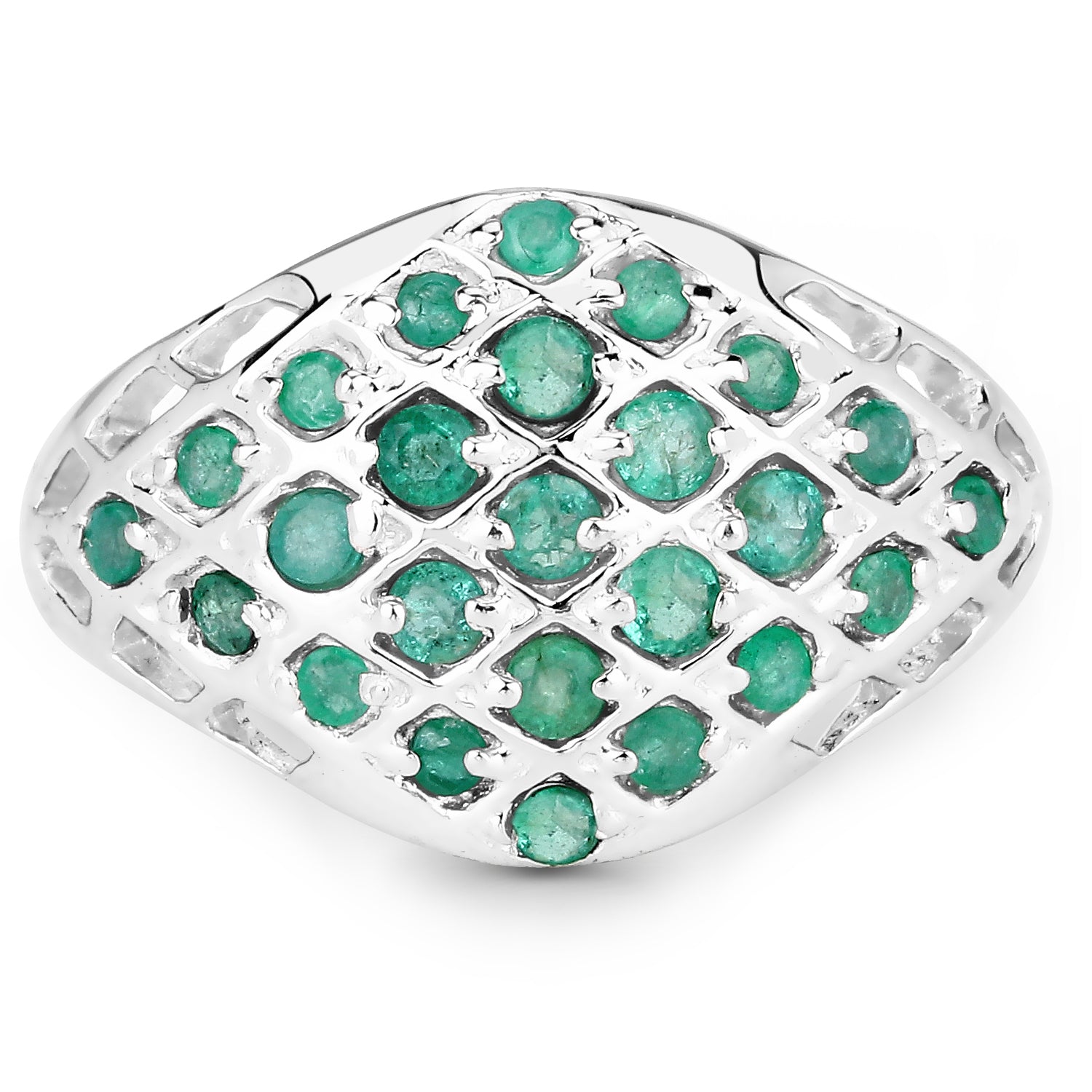 0.90 Carat Genuine Emerald .925 Sterling Silver Ring by Bids.com