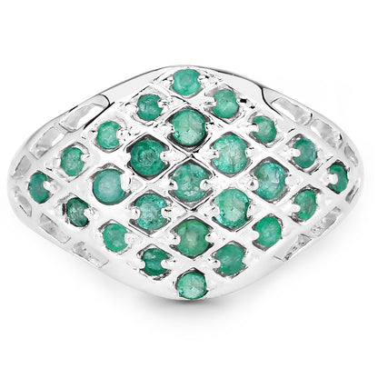 0.90 Carat Genuine Emerald .925 Sterling Silver Ring by Bids.com